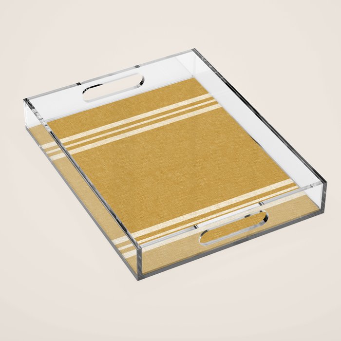 pimlico stripes - mustard yellow Acrylic Tray Gallery Image 1