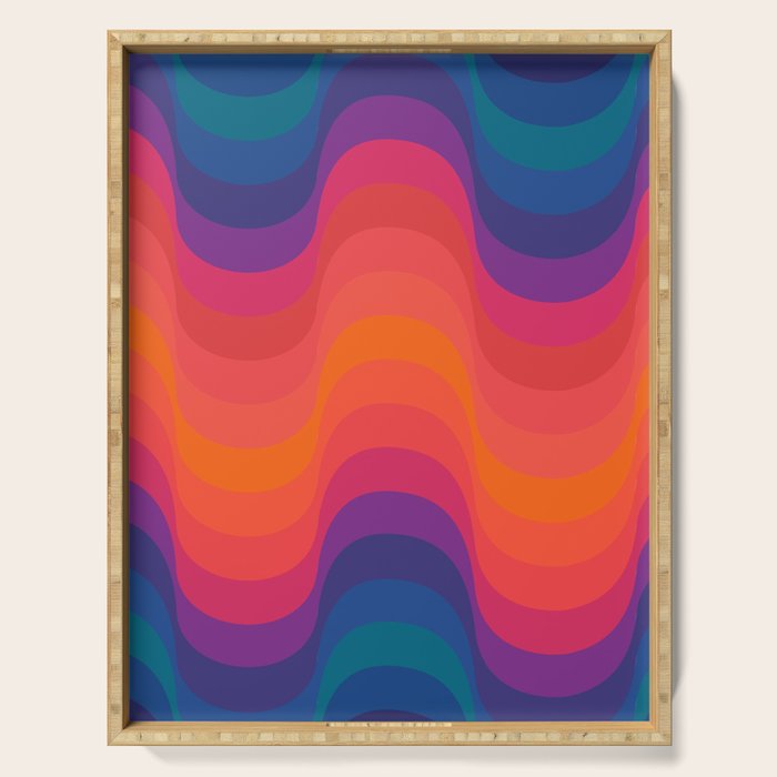 Retro Sacred Geometry | 80s Wavy Vibe Serving Tray Gallery Image 1