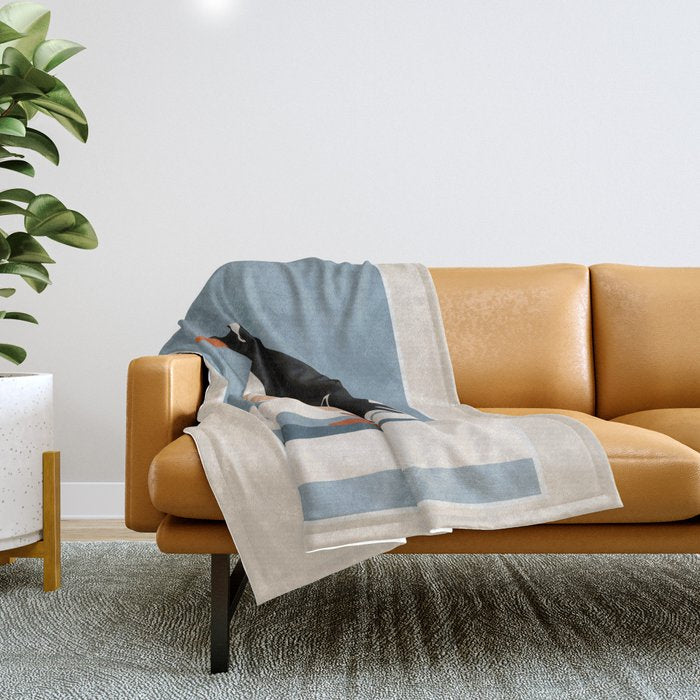 Penguin on Ice Throw Blanket Gallery Image 1