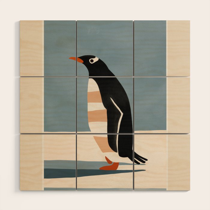 Penguin on Ice Wood Wall Art Gallery Image 1