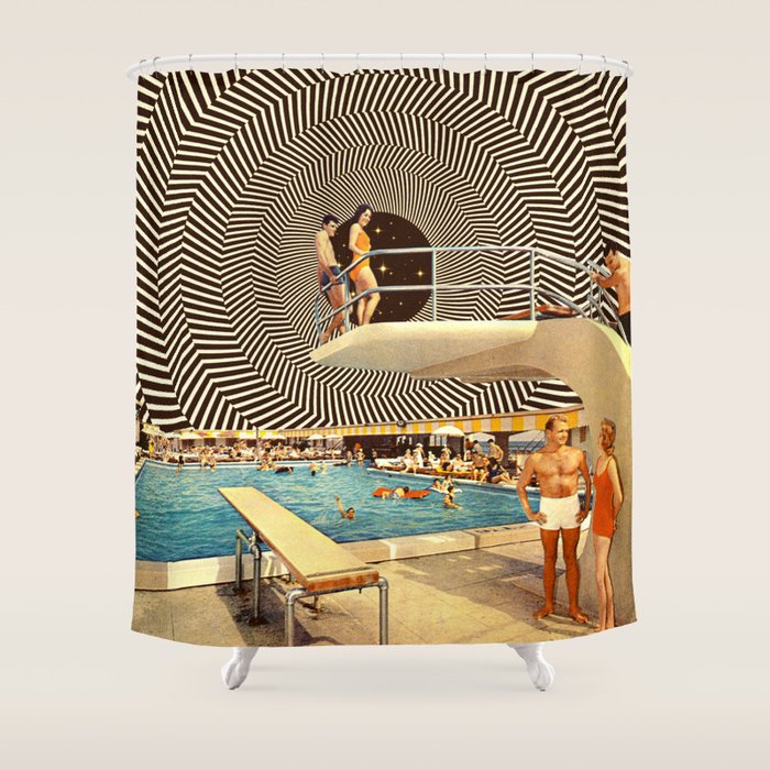 Illusionary Pool Party Shower Curtain Gallery Image 1
