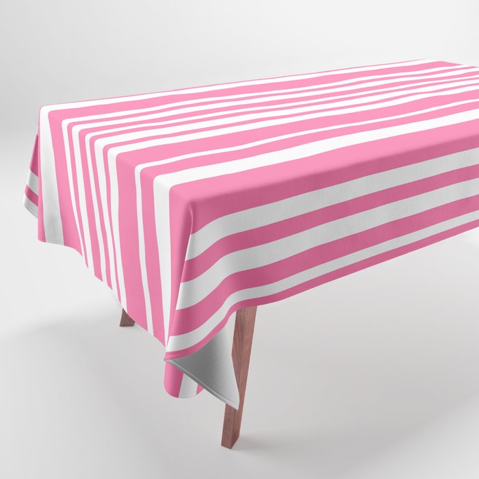 Classic Stripes XXXIII - 90s Barbie Pink Tablecloth Gallery Image 1