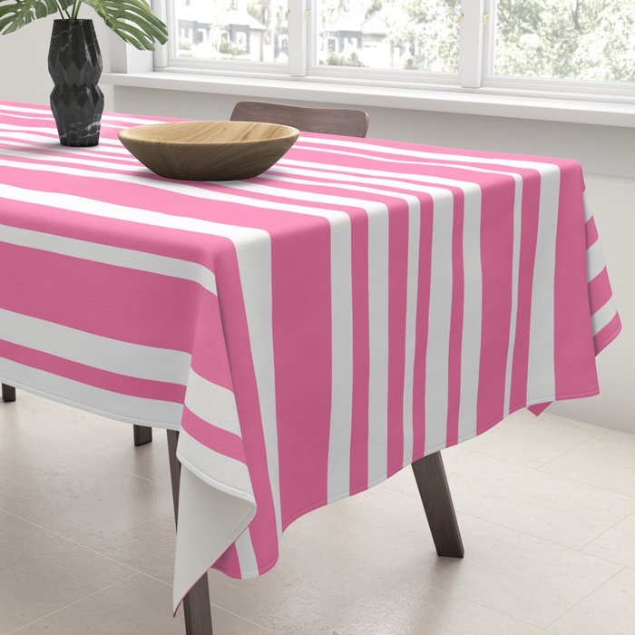 Classic Stripes XXXIII - 90s Barbie Pink Tablecloth Gallery Image 3