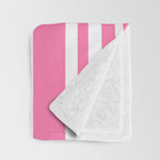 Classic Stripes XXXIII - 90s Barbie Pink Throw Blanket Gallery Image 3