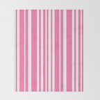 Classic Stripes XXXIII - 90s Barbie Pink Throw Blanket Gallery Image 2