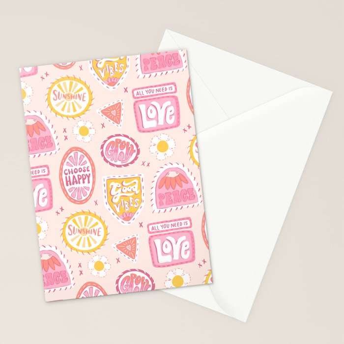 Groovy 70's Quote Patches Stationery Card Gallery Image 2