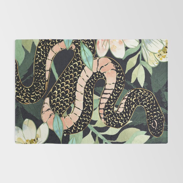 Metallic Floral Snake Rug Gallery Image 2