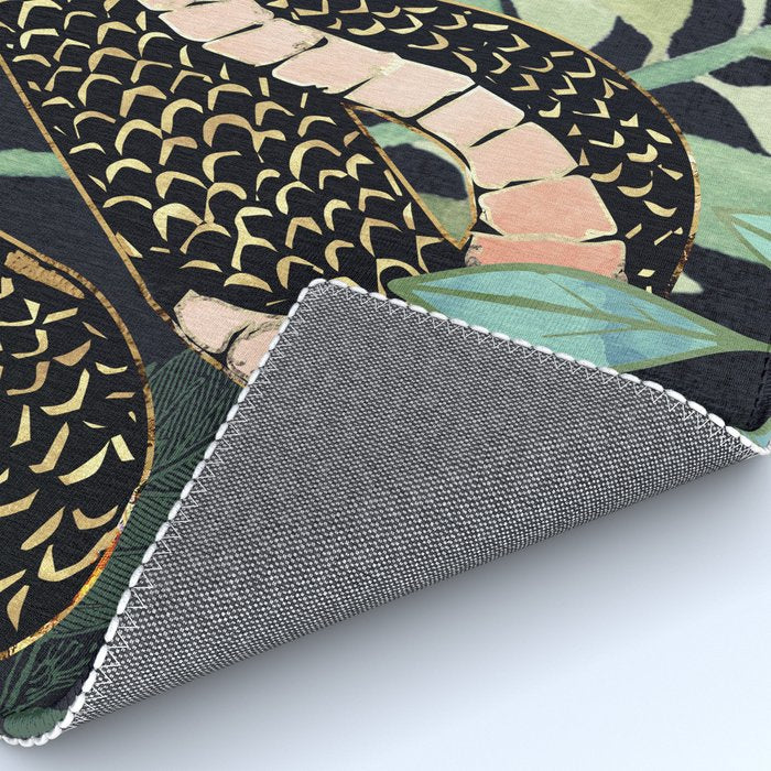 Metallic Floral Snake Rug Gallery Image 4