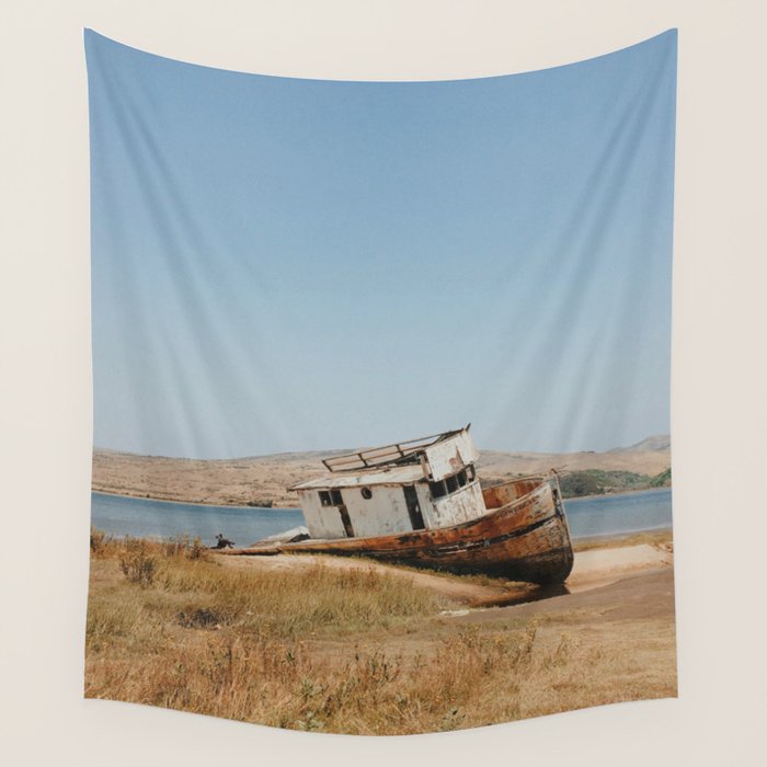 point reyes shipwreck - california Wall Tapestry Gallery Image 4