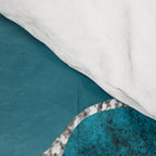 Glamour Turquoise Blue Bohemian Watercolor Marble With Silver Glitter Veins Comforter Gallery Image 4