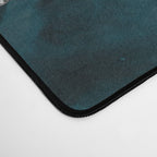 Glamour Turquoise Blue Bohemian Watercolor Marble With Silver Glitter Veins Desk Mat Gallery Image 4