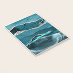 Glamour Turquoise Blue Bohemian Watercolor Marble With Silver Glitter Veins Notebook Gallery Image 3