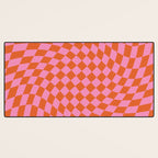 Retro Orange and Pink Checker Desk Mat Gallery Image 3
