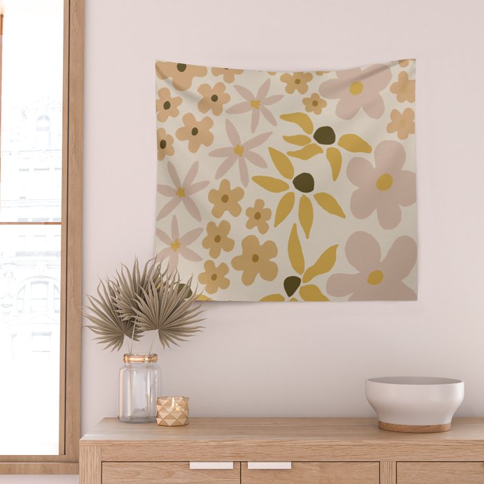 black coffee morning - tan Wall Tapestry Gallery Image 2
