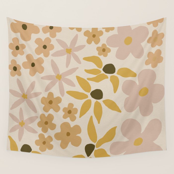 black coffee morning - tan Wall Tapestry Gallery Image 1