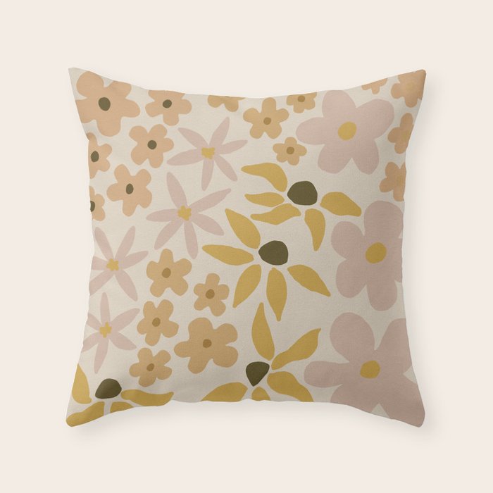 black coffee morning - tan Throw Pillow Gallery Image 6