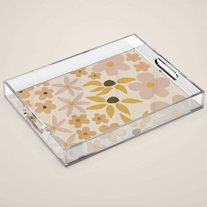 black coffee morning - tan Acrylic Tray Gallery Image 1