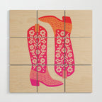 Cowgirl Boots â Hot Pink Ombre Wood Wall Art Gallery Image 1