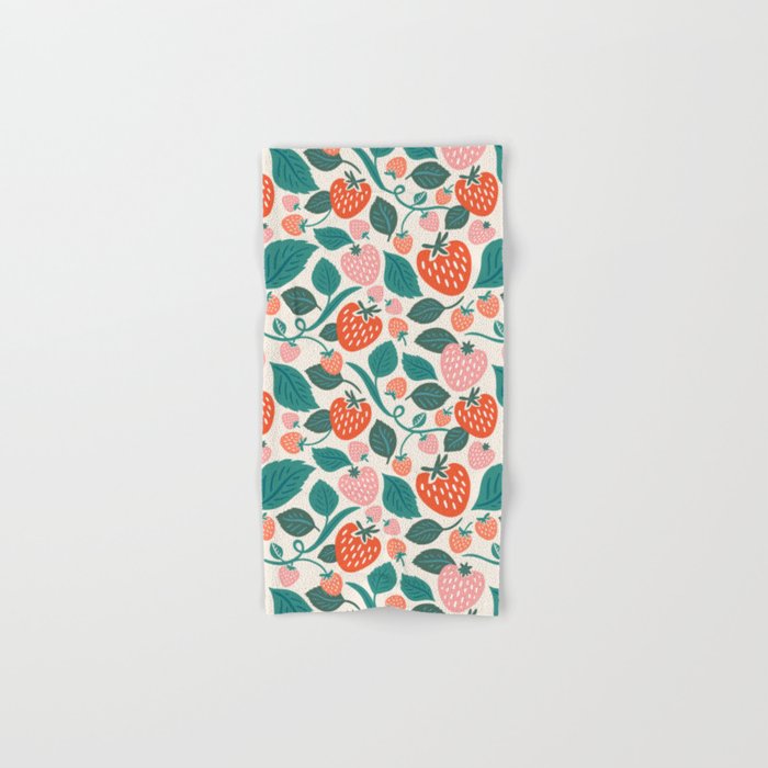 Strawberry Fields - Teal Bath Towel Gallery Image 1