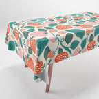 Strawberry Fields - Teal Tablecloth Gallery Image 1