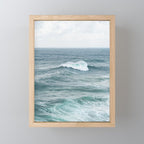 Atlantic Blues | Blue Ocean Water on the Coast of Nazaré Art Print | Wave Photography in Portugal Mini Art Print Gallery Image 1
