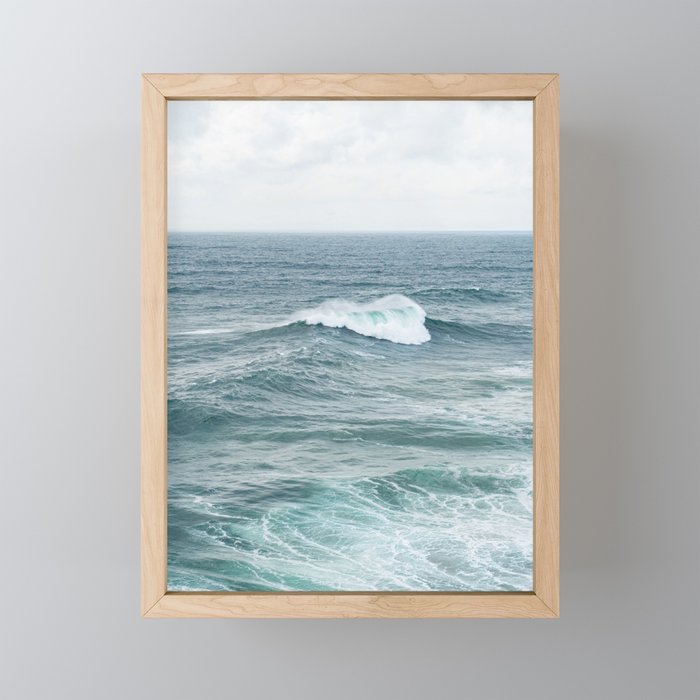 Atlantic Blues | Blue Ocean Water on the Coast of Nazaré Art Print | Wave Photography in Portugal Mini Art Print Gallery Image 1