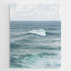 Atlantic Blues | Blue Ocean Water on the Coast of Nazaré Art Print | Wave Photography in Portugal Jigsaw Puzzle Gallery Image 1