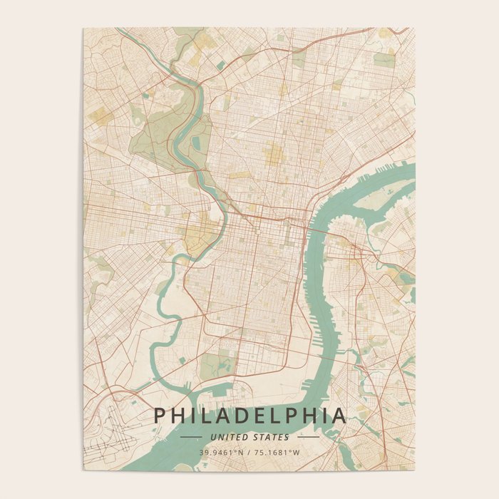 Philadelphia, United States - Vintage Map Poster Gallery Image 4
