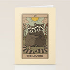 The Lovers - Raccoons Tarot Stationery Card Gallery Image 2