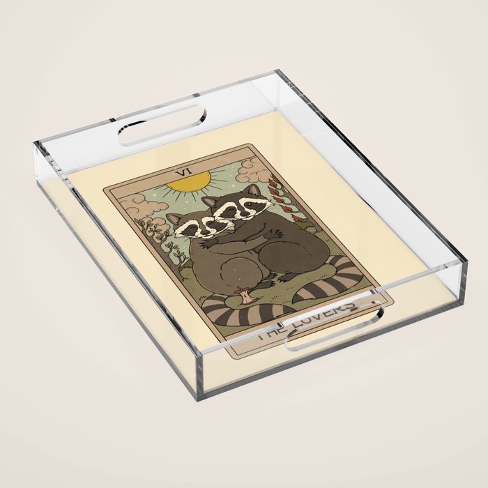 The Lovers - Raccoons Tarot Acrylic Tray Gallery Image 1