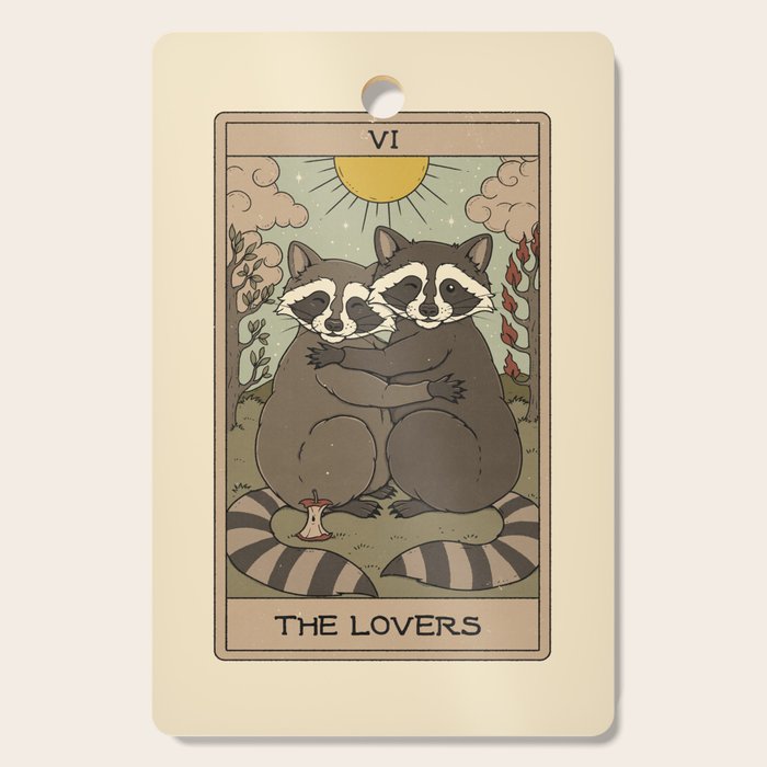 The Lovers - Raccoons Tarot Cutting Board Gallery Image 1