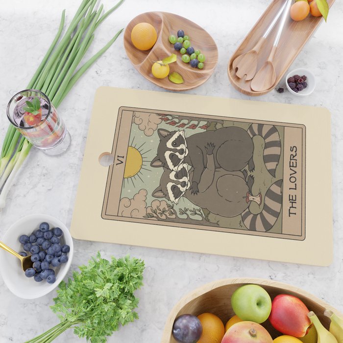 The Lovers - Raccoons Tarot Cutting Board Gallery Image 2