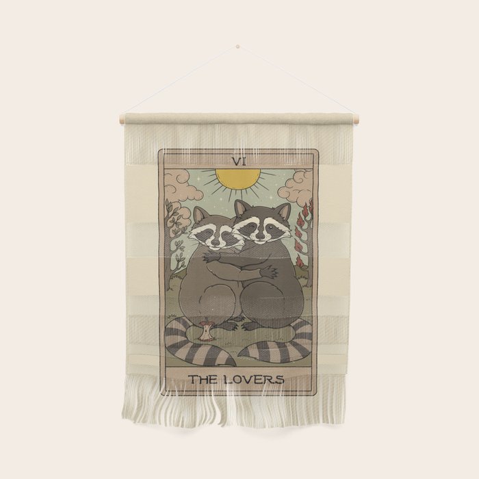 The Lovers - Raccoons Tarot Wall Hanging Gallery Image 1