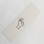 OK sign hand black and white hand drawing Yoga Mat Gallery Image 1