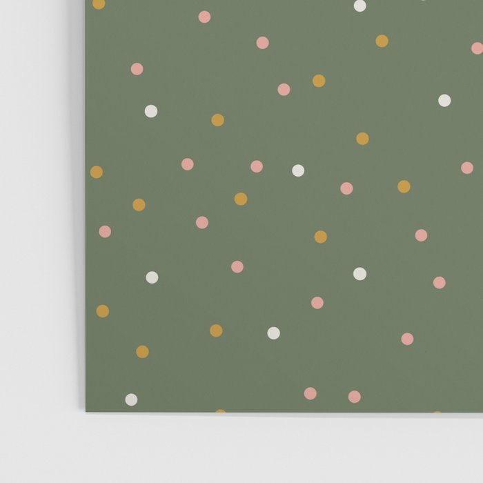 Confetti Pink Gold Cream On Muted Green Poster Gallery Image 3