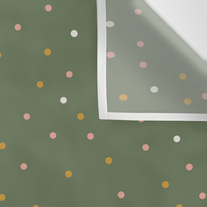 Confetti Pink Gold Cream On Muted Green Wall Tapestry Gallery Image 3