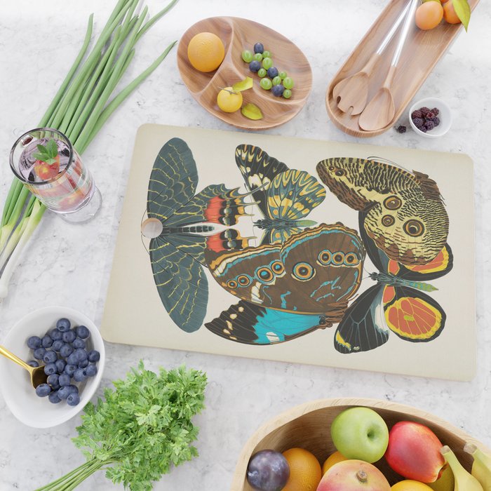 Vintage Butterfly Illustration EA Seguy Papillon Cutting Board Gallery Image 2