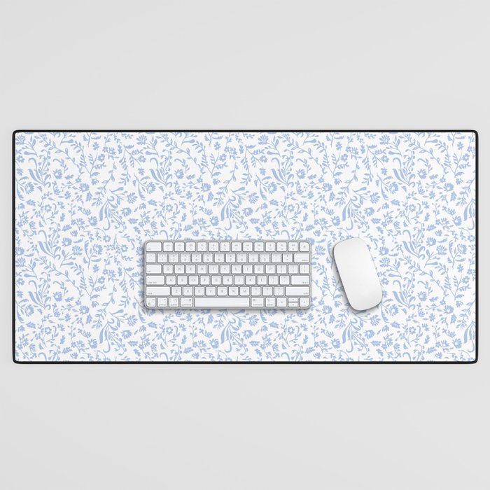 Ditsy Toile Floral Blue and White Desk Mat Gallery Image 1