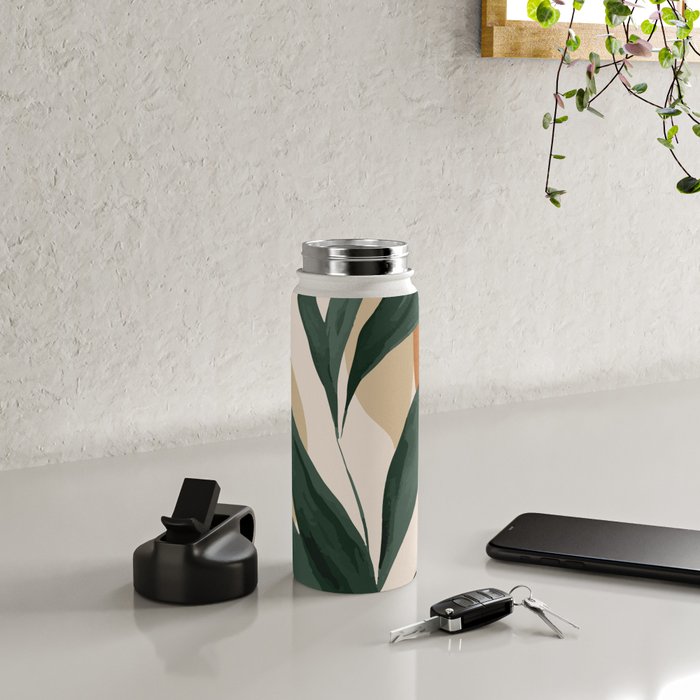 Abstract Art Tropical Leaves 147 Water Bottle Gallery Image 4
