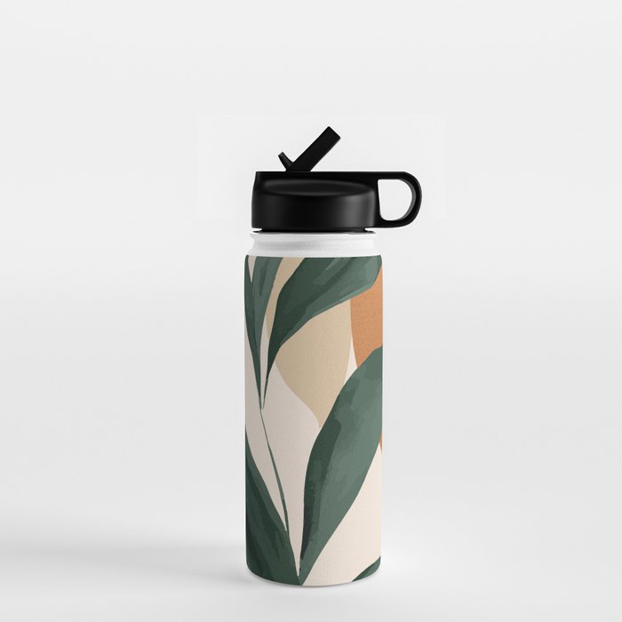 Abstract Art Tropical Leaves 147 Water Bottle Gallery Image 1