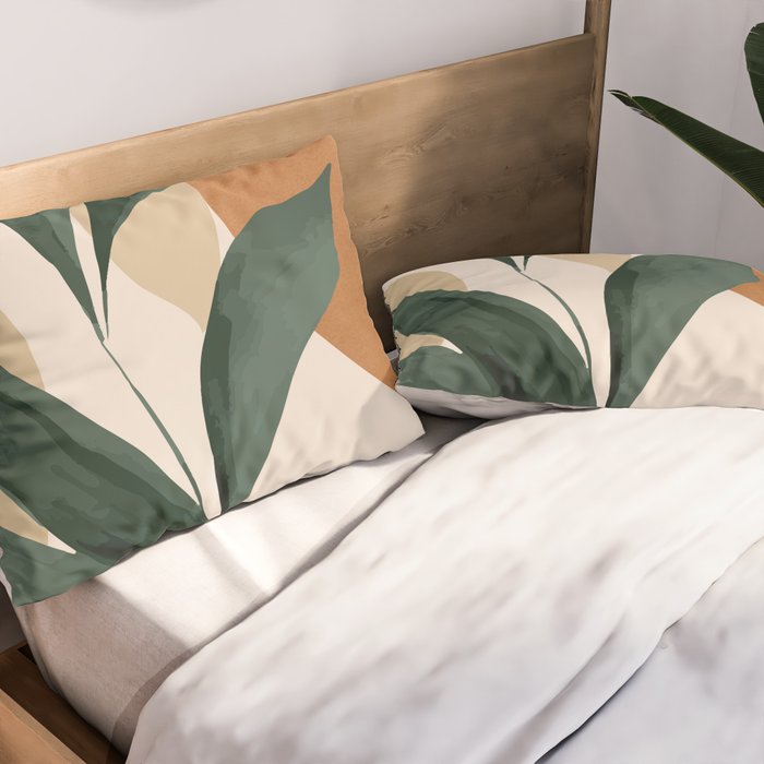 Abstract Art Tropical Leaves 147 Pillow Sham Gallery Image 2