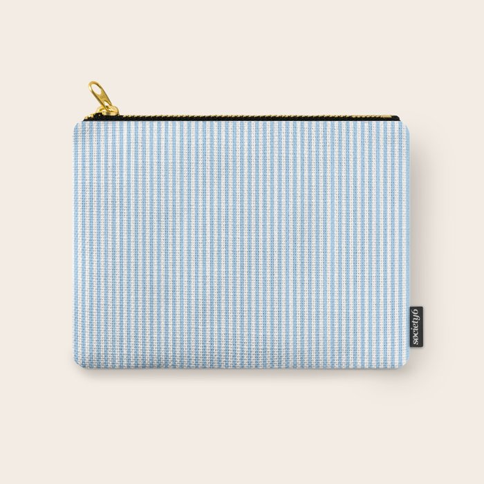 Chambray Blue Seersucker Stripe Carry All Pouch Gallery Image 1