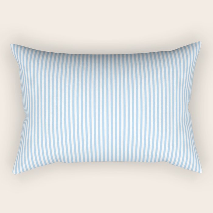 Chambray Blue Seersucker Stripe Rectangular Pillow Gallery Image 2