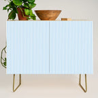 Chambray Blue Seersucker Stripe Credenza Gallery Image 1
