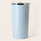 Chambray Blue Seersucker Stripe Travel Mug Gallery Image 1