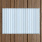 Chambray Blue Seersucker Stripe Outdoor Rug Gallery Image 1