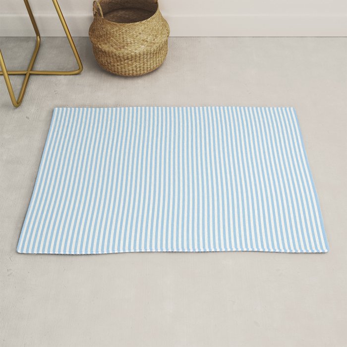 Chambray Blue Seersucker Stripe Rug Gallery Image 1