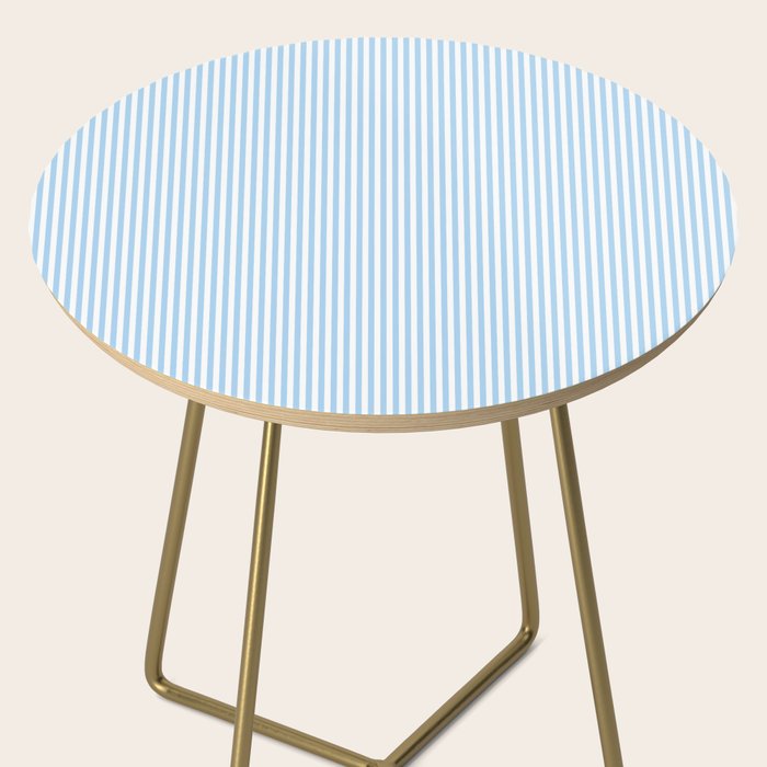Chambray Blue Seersucker Stripe Side Table Gallery Image 2