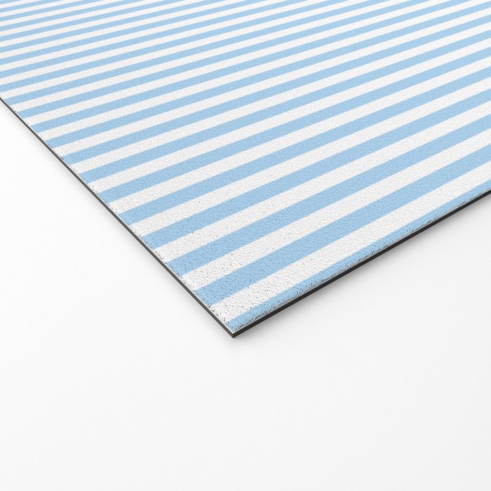 Chambray Blue Seersucker Stripe Welcome Mat Gallery Image 2
