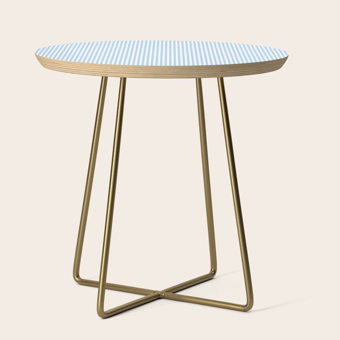 Chambray Blue Seersucker Stripe Side Table Gallery Image 1